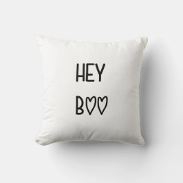 Coussin Heart Typography Hey Boo