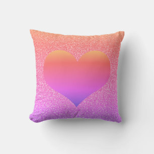 Coussin Heart Valentine's Day Anniversaire Rose Gold Glitt