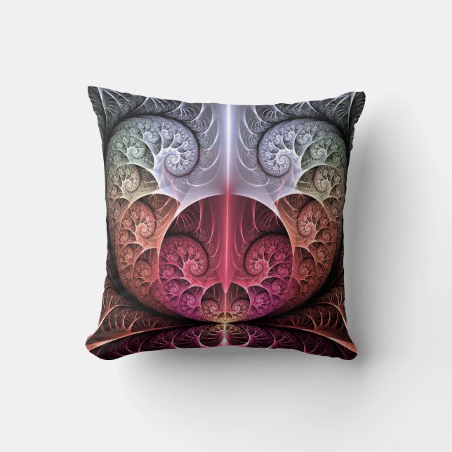Coussin Heartbeat, Abstrait surreal Imaginaire Fractal Art (Recto)