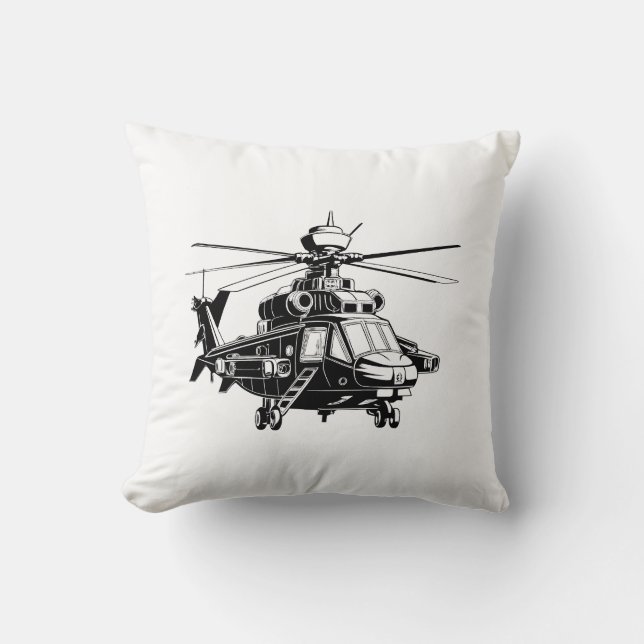 Coussin Hélicoptère Apache 64 (Recto)