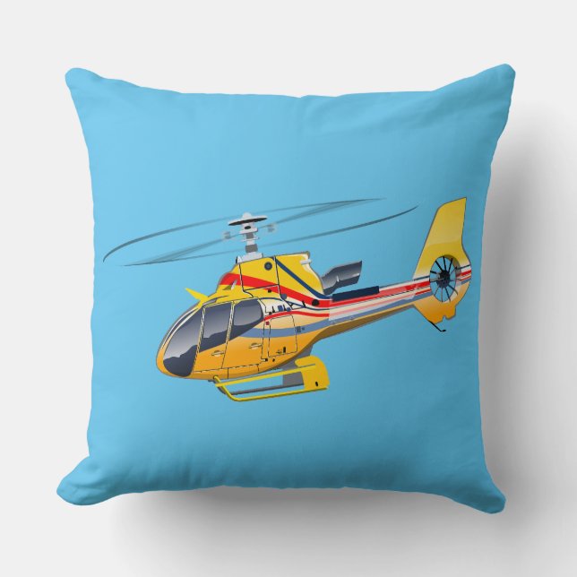 Coussin Hélicoptère de dessin (Recto)