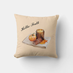 Coussin Hello Fall Cosy Candle Citrouille Automne
