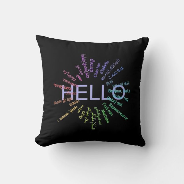 Coussin Hello (multilangue) (Recto)