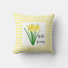 Coussin Hello Spring Jaune Daffodique