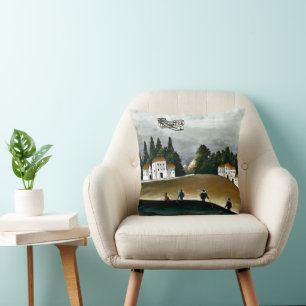 Coussin Henri Rousseau - Les Pêcheurs et le Biplane