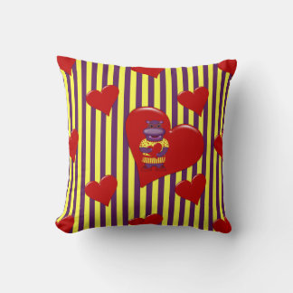 Coussin Henrietta Hippo Lancer Oreiller-Violet-Jaune