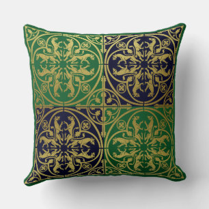 Coussin Herald de la Renaissance médiévale Lion Leopard Me