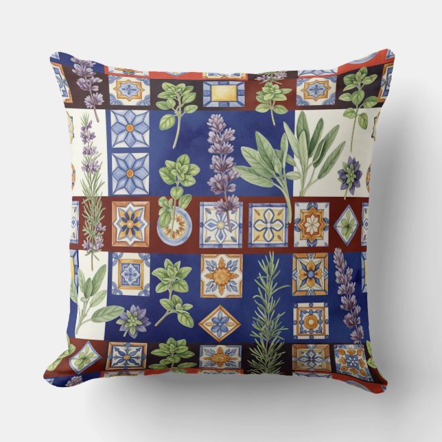 Coussin Herbes épicées d'Italie par Natasha Us (Recto)