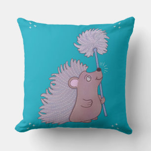 Coussin Hérisson avec Pissenlit Douce Art Populaire Natu