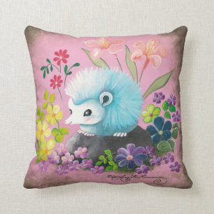 Coussin Hérisson Bleu Mignon