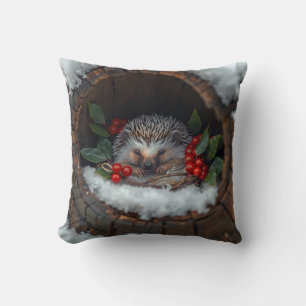 Coussin Hérisson mignon bonheur d'hiver