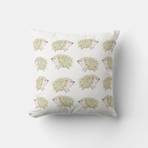 Coussin Hérissons avec du houx dessus