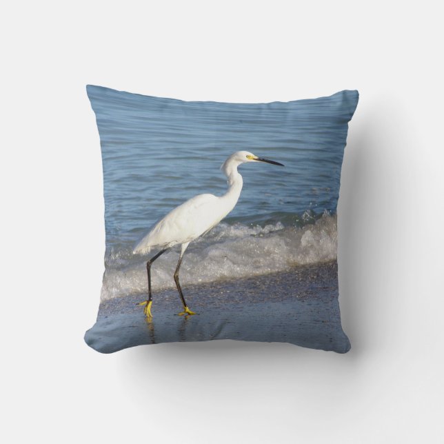Coussin Héron de Snowy White en surf (Recto)
