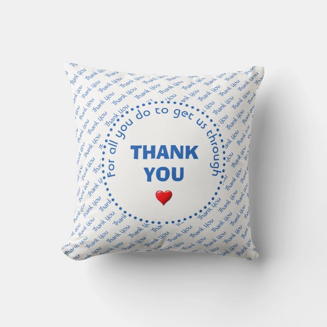 Coussin Héros de la santé du MERCI personnalisé BLANC (Recto)
