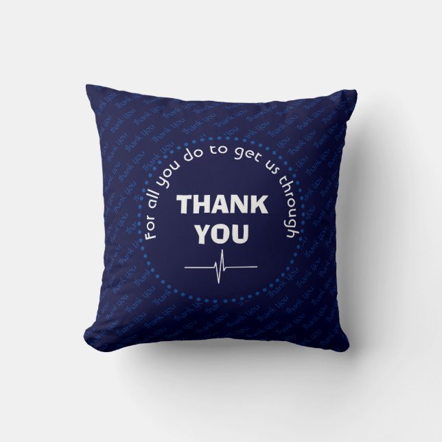 Coussin Héros de la santé du MERCI personnalisé MARINE (Recto)