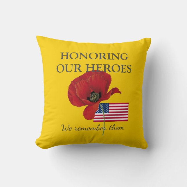 Coussin HÉROS HONORANTS Patriotiques | Anciens combattants (Recto)