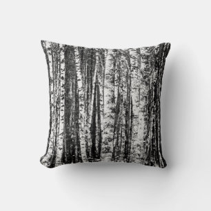 Coussin Hêtre, Gris de Charbon / Gris et Blanc