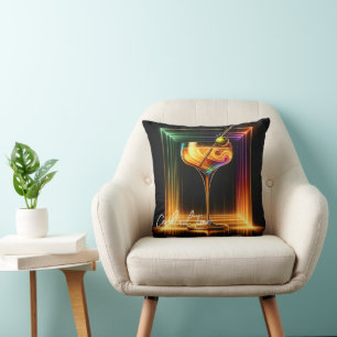 Coussin Heure de la fête Neon tendance personnalisée