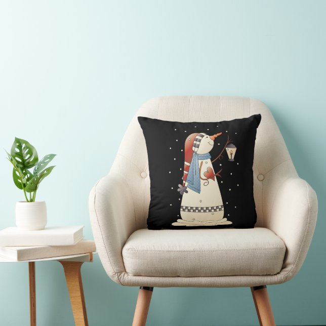 Coussin Heure de la nuit Country snowman Vacances jeter l' (Chaise)