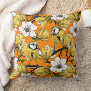 Coussin Heure du printemps en jaune