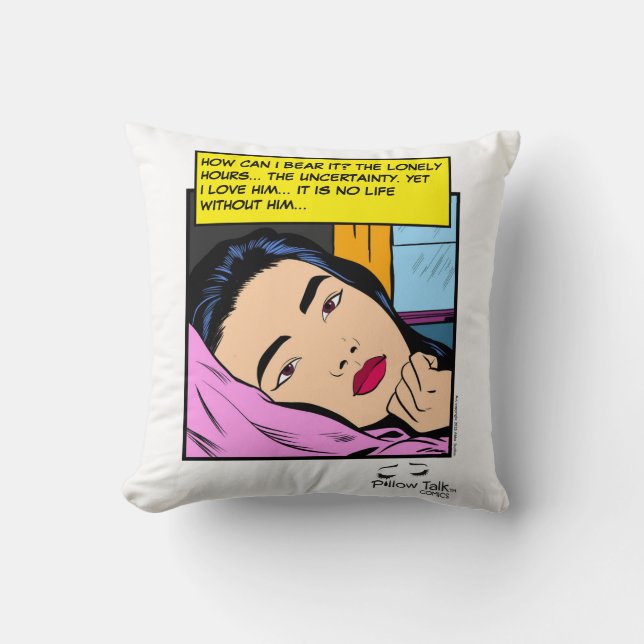 Coussin Heures solitaires Art de la bande dessinée romanti (Recto)