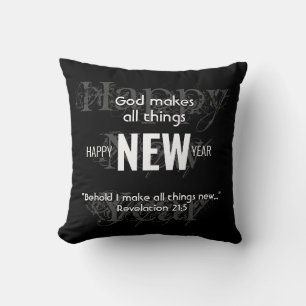 Coussin HEUREUSE NOUVELLE ANNÉE Écriture chrétienne Person