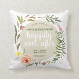 Coussin Heureux après - Mariage personnalisé Bouquet