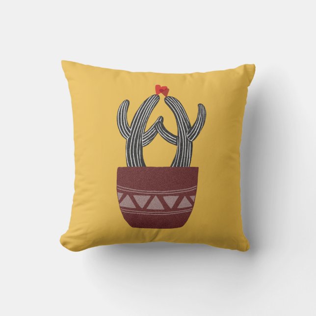Coussin heureux de cactus de cactus de coussin (Recto)