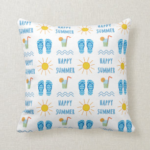 Coussin heureux de motif d'été