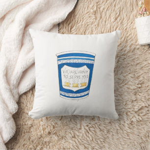 Coussin Heureux De Vous Servir NYC Blue Greek Deli Coffee 