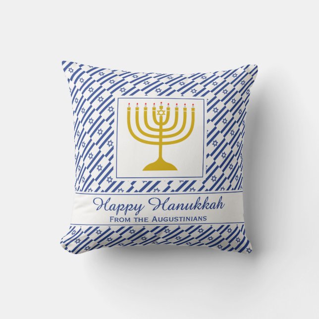 Coussin HEUREUX drapeau israélien HANOUKKA personnalisé (Recto)