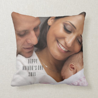 Coussin heureux moderne de photo du jour de mère