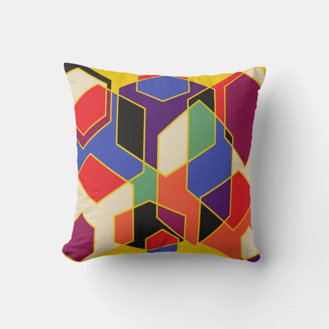 Coussin Hexagones de Bauhaus (Recto)
