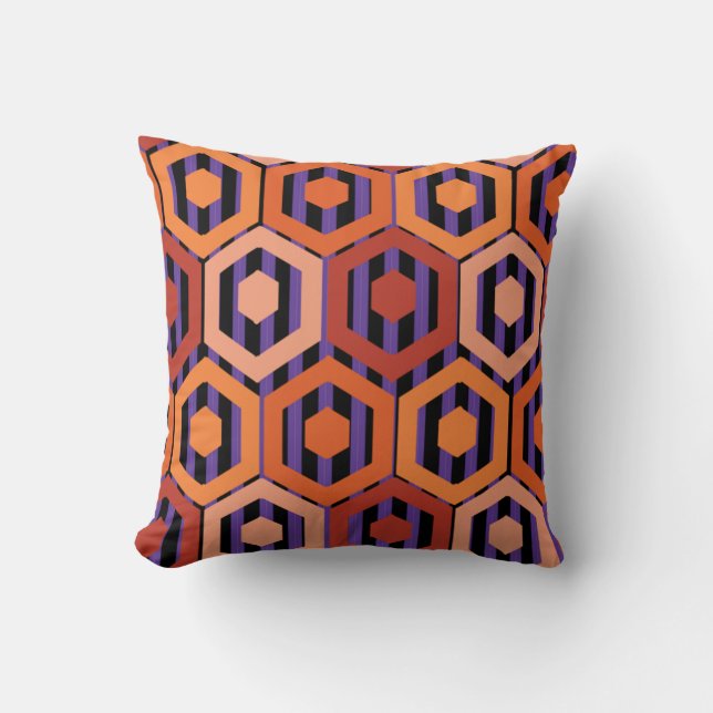 Coussin Hexagons d'Halloween (Recto)