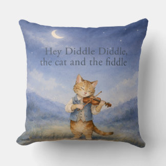 Coussin Hey Diddle Diddle Chat et Livre de Fable de la Nur