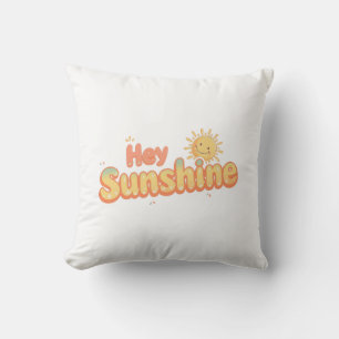 Coussin "Hey Sunshine" avec Soleil Sourire