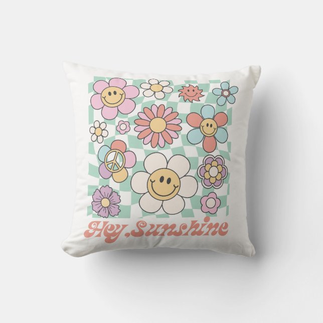 Coussin Hey Sunshine Floral été (Recto)
