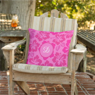 Coussin hibiscus à motifs floraux tropicaux