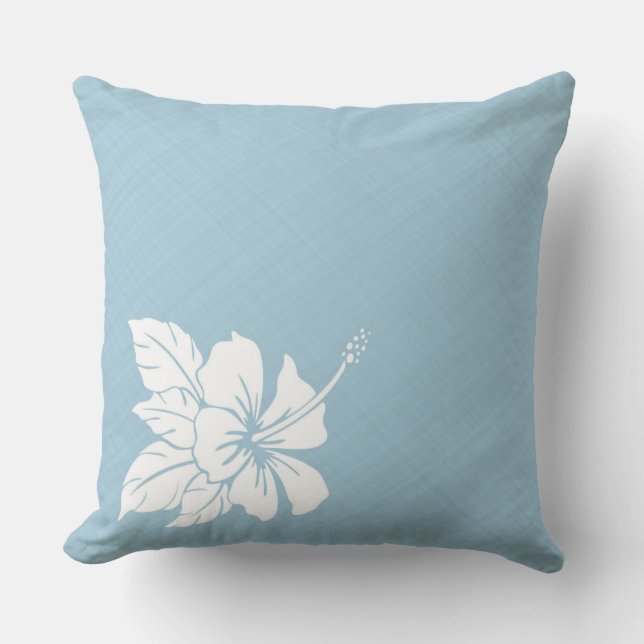 Coussin Hibiscus bleu aquatique (Recto)