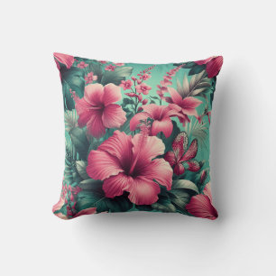 Coussin Hibiscus exotique - Floral tropical