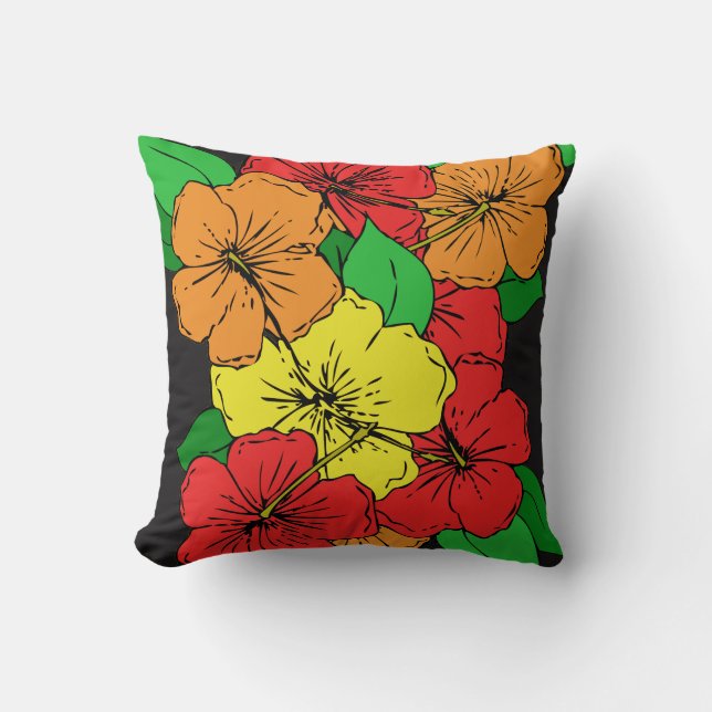 Coussin Hibiscus Fleurs ROY (Recto)