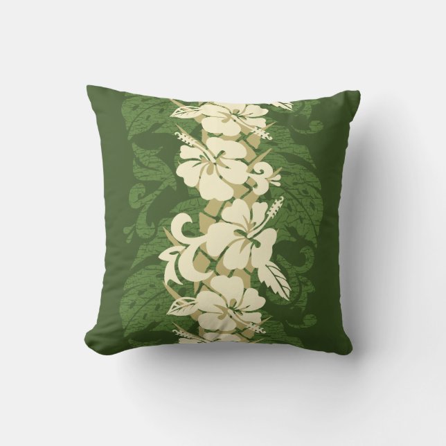 Coussin Hibiscus floral de Waikoloa Hawaïen (Recto)