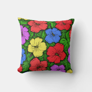 Coussin Hibiscus & Monstera #4