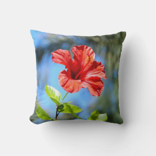 Coussin Hibiscus rouge