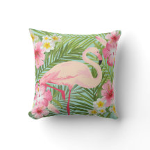 Hibiscus tropical avec Flamant rose rose