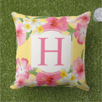 Hibiscus Tropical Monogramme Jaune Floral