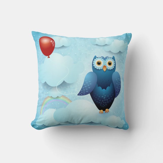 Coussin Hibou dans le ciel (Recto)