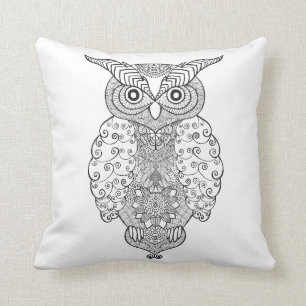 Coussin Hibou de griffonnage