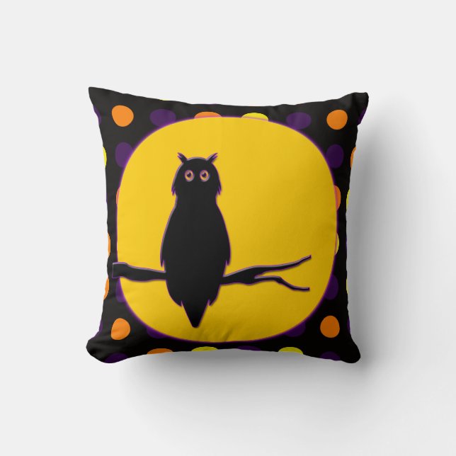 Coussin Hibou de Halloween (Recto)
