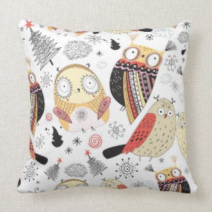 Coussin Hibou drôle de texture